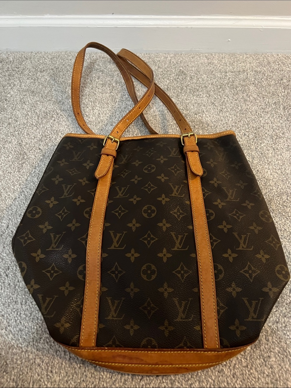Louis Vuitton Monogram Canvas Bucket Tote with Tan Leather Trim - Picture 6 of 6